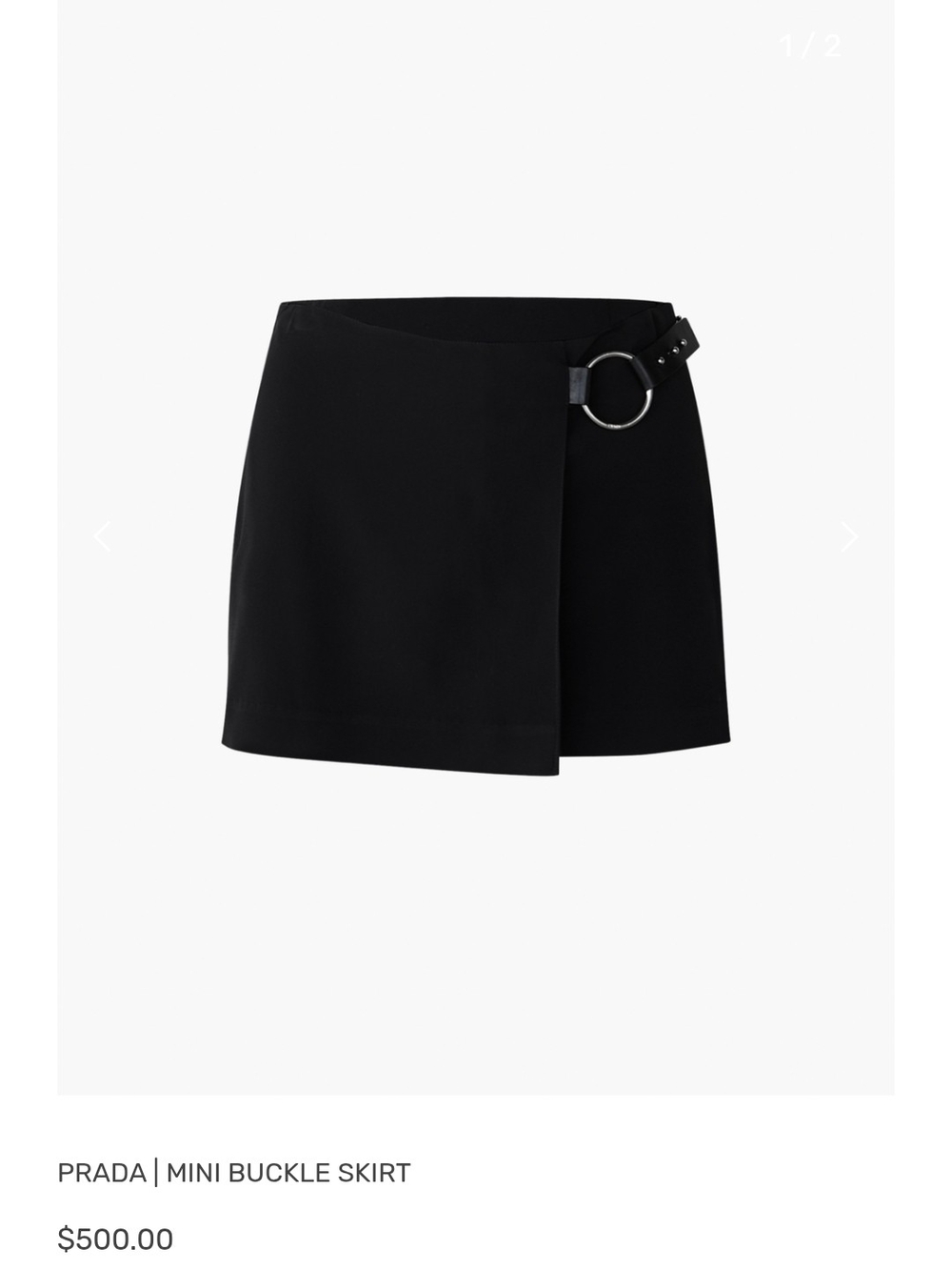Prada Black Mini Buckle Skirt